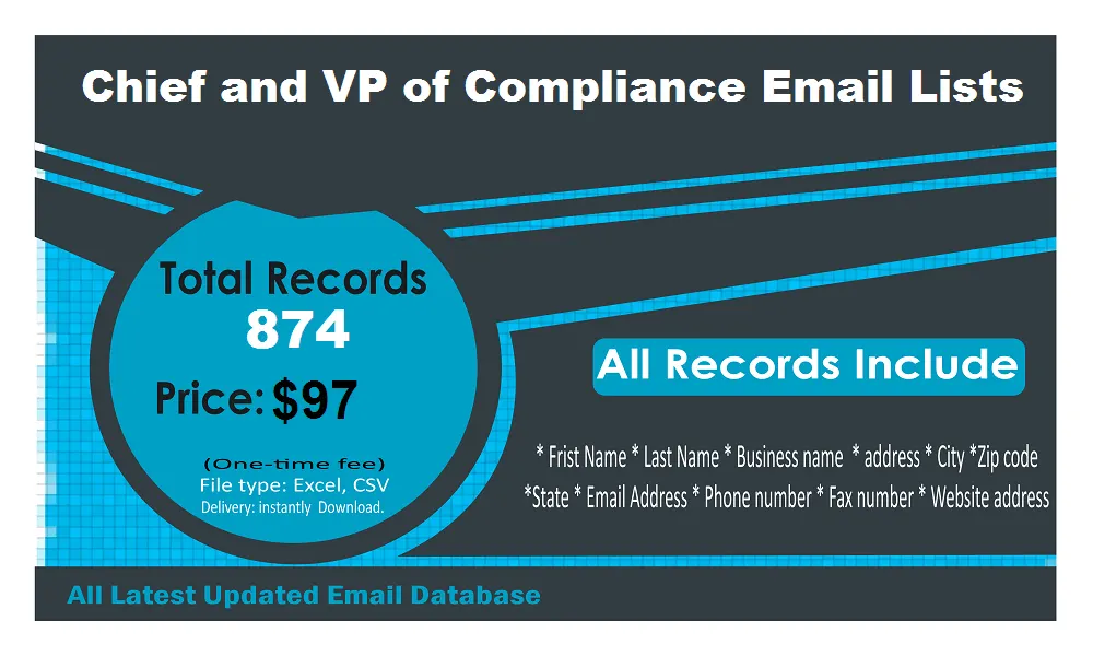 Chief VP Compliance Email List
