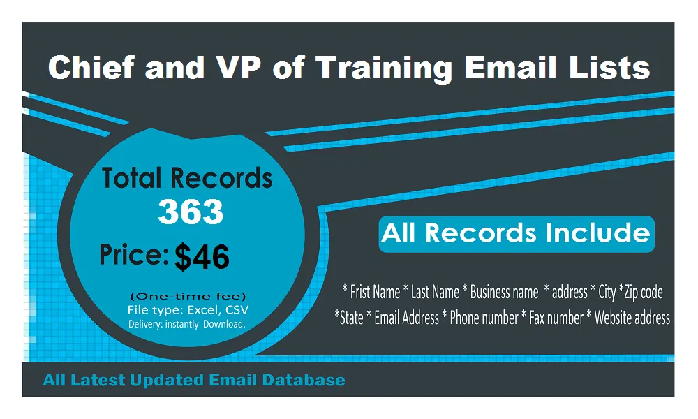 Chief and VP of Training Email List