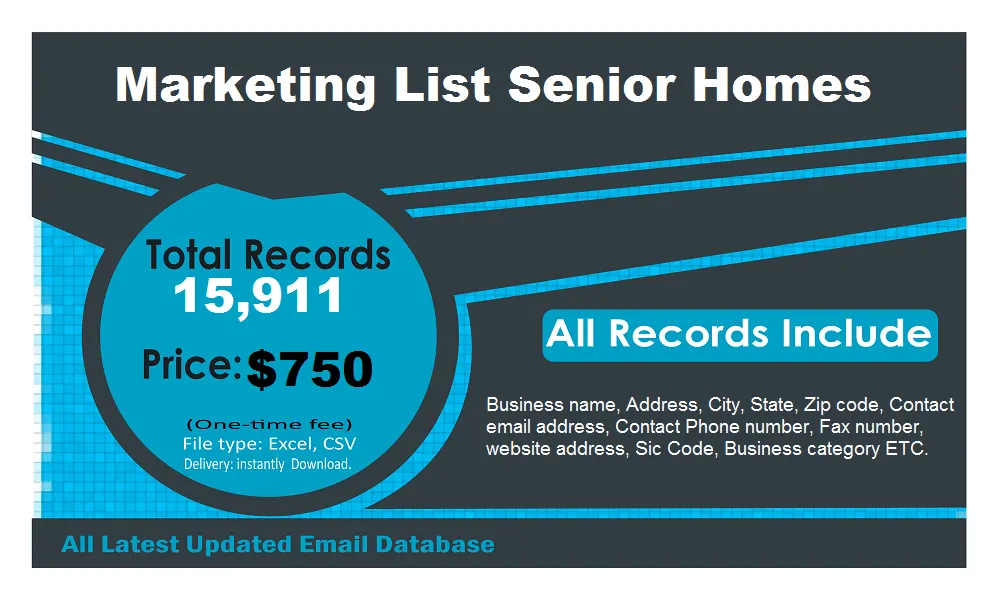 Marketing List Senior Homes