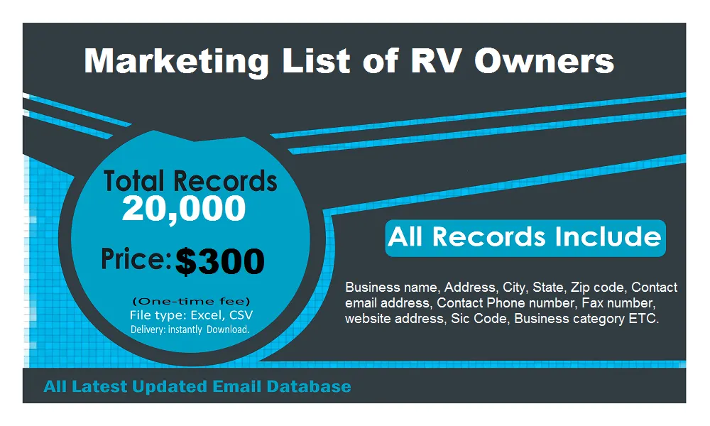 Marketing List of RV Owners