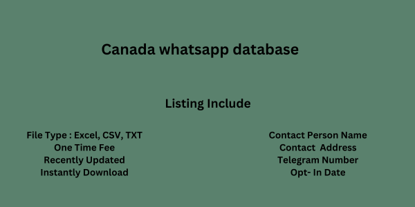 Canada whatsapp database