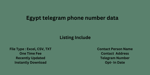 Egypt telegram phone number data