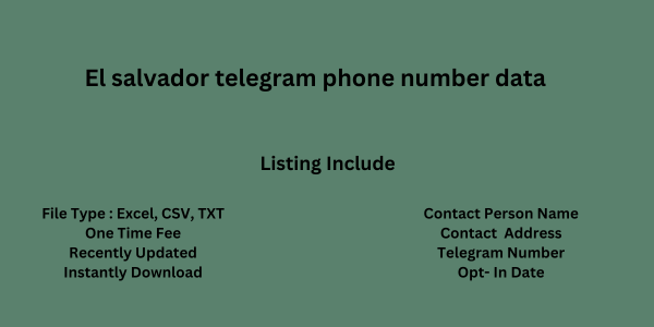 El salvador telegram phone number data