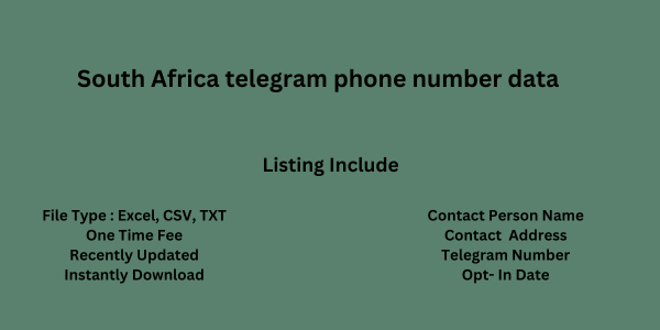 South Africa telegram phone number data