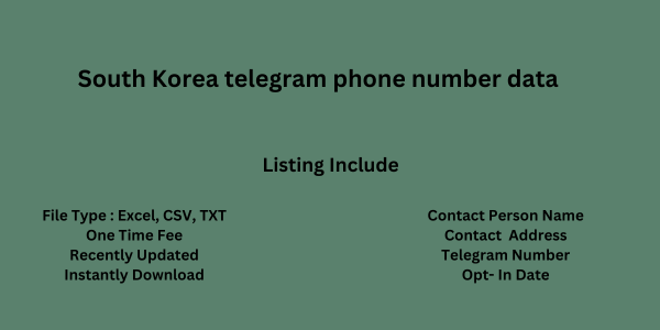 South Korea telegram phone number data