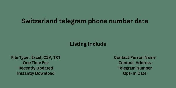 Switzerland telegram phone number data