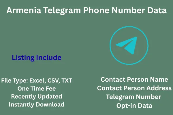 Armenia telegram phone number data